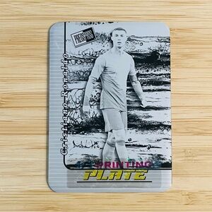 CRISTIANO RONALDO 2024 Leaf Press Pass Black Printing Plate 1/1